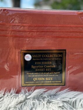 New Queen size Egyptian Comfort Sheet Set Rust color 4PCS
